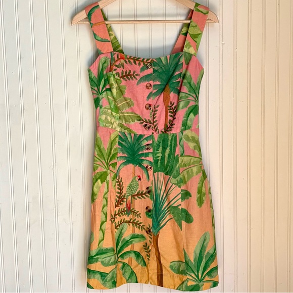 Farm Rio XS Tropical Sunrise Button Front Dress - Picture 1 of 9